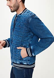 Jaqueta Jeans Bomber Matelassê